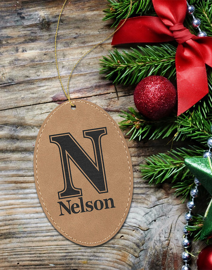 Personalized Leather Ornament